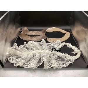 Lot Of 4 Vintage Beaded And Lace Collar‎ And Wrist Trims